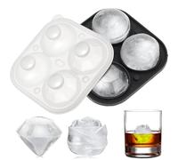 Stampo per cubetti di ghiaccio, 1 pezzo, in silicone, con coperchio, 4 scomparti, per cubetti di ghiaccio, grande, per cubetti di ghiaccio, per feste di compleanno, matrimonio, festa di festa, whisky