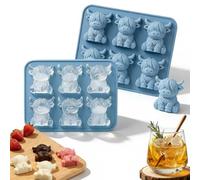 Stampo Per Cubetti Di Ghiaccio 3D A Forma Di vacca Delle Highlands - muffa In Silicone Per Whisky E Cocktail | Vassoio A 6 Cavità Per Bevande, Cioccolato, Caramelle, Gelatine, Feste A Tema Fattoria