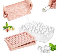 Stampo per cubetti di ghiaccio a 33 scomparti con coperchio, senza BPA, per birra, cocktail, whisky, 1 confezione di colore rosa