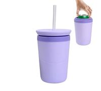 Stampo per cubetti di ghiaccio a cilindro in silicone, con coperchio e cannuccia a pressione portatile, bicchiere per bevande e cocktail, per whisky, bourbon, soda, serata, casa,