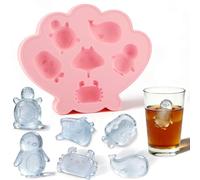 Stampo per cubetti di ghiaccio a forma di animali marini, in silicone riutilizzabile, 3D forma ghiaccio silicone per cocktail, bevande, cioccolata e vaschetta per cubetti di ghiaccio a forma di pesci
