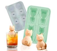Stampo per cubetti di ghiaccio a Forma di Gatto, dellyy Ghiaccio Stampo Silicone con Coperchio, Formine Cubi Ghiaccio Riutilizzabili, Stampi Ghiaccio Impilabili per whisky, Birra,Snack e Gelatina