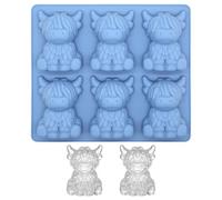 Stampo per cubetti di ghiaccio a forma di mucca Highland - Vassoio in silicone per whisky e cocktail - Mini stampo per cioccolato, gelatine e caramelle - Riutilizzabile - Idea regalo e accessori per