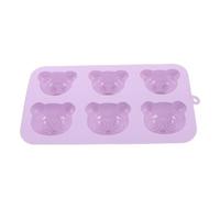 Stampo per Cubetti di Ghiaccio a Forma di Orso, 6 Scomparti | Silicone Lavanda, Adatto a Dolci e Cubetti, per Forno e Congelatore, Uso Domestico e Pappa
