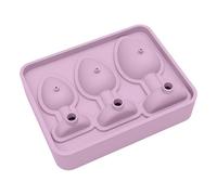 Stampo per cubetti di ghiaccio a forma di plug anale in silicone, con coperchio, per torte fai da te, cioccolatini, caramelle, cubetti di ghiaccio, scherzi, strumento fai da te per feste (viola)