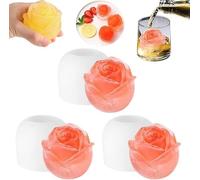 Stampo per cubetti di ghiaccio a forma di rosa 3D, silicone per uso alimentare, stampo per cubetti di ghiaccio rosa stampo per cubetti di ghiaccio riutilizzabile stampo in silicone per fiori per torte