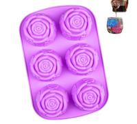 Stampo per cubetti di ghiaccio a forma di rosa, in silicone, per cubetti di ghiaccio, a forma di rosa, in silicone, con pennello ad olio, per la produzione, facile da rimuovere per cocktail, succhi di