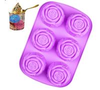 Stampo per cubetti di ghiaccio a forma di rosa, stampo in silicone a forma di rosa per caramelle, a forma di , grande vassoio per cubetti di ghiaccio, 6 cavità per torte al cioccolato, biscotti