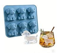 Stampo per cubetti di ghiaccio a forma di scimmia in silicone 3D a forma di scimmia, regalo per whisky, birra e cocktail, regalo perfetto per feste e amici, blu (cane, 1 pezzo)