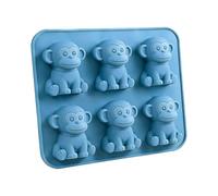Stampo per cubetti di ghiaccio a forma di scimmia in silicone 3D a forma di scimmia, regalo per whisky, birra e cocktail, regalo perfetto per feste e amici, blu (scimmia, 1 pezzo)
