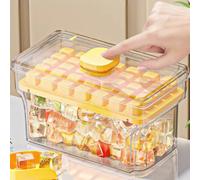 Stampo per cubetti di ghiaccio a pressione con scatola di stoccaggio del ghiaccio, macchina per il ghiaccio a rilascio rapido con un clic, scatola di stoccaggio del ghiaccio semi-trasparente con coper