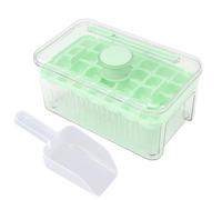 Stampo per cubetti di ghiaccio a rilascio facile, vassoio pop-out per cubetti di ghiaccio in ABS e PET con coperchio, contenitore e paletta per ghiaccio per cocktail di whisky, (Verde 1 strato)