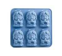 Stampo per cubetti di ghiaccio con 6 scomparti, stampo per ghiaccio a Gesù 3D per bevande, antiaderente, portatile, riutilizzabile, per cucina, picnic, campeggio, bevande, whisky, cocktail, limonate