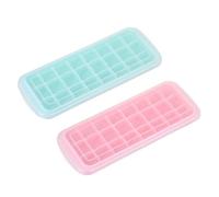 Stampo per Cubetti di Ghiaccio con Coperchio 2 Pezzi in Silicone | Vassoio Riutilizzabile, Impilabile e Odori, per Succo, Pappa e Dessert Fai da Te