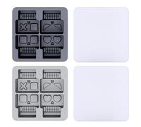 Stampo per cubetti di ghiaccio con coperchio a forma di teschio 3D, in silicone, riutilizzabile, da 5,1 cm, per feste di Halloween, casa, bar, whisky, cocktail, bevande, budini