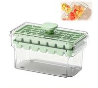 Stampo per cubetti di ghiaccio con coperchio e cestino, 68 pezzi, One Touch- Release Ice Maker per congelatore, contenitore impilabile in silicone alternativo con paletta per whisky, cocktail e