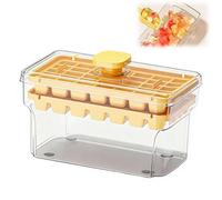 Stampo per cubetti di ghiaccio con coperchio e cestino, 68 pezzi, One Touch- Release Ice Maker per congelatore, contenitore impilabile in silicone alternativo con paletta per whisky, cocktail e