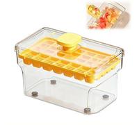 Stampo per cubetti di ghiaccio con coperchio e cestino, 68 pezzi, One Touch- Release Ice Maker per congelatore, contenitore impilabile in silicone alternativo con paletta per whisky, cocktail e