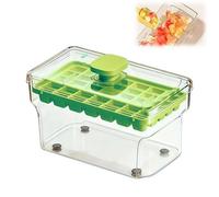 Stampo per cubetti di ghiaccio con coperchio e cestino, 68 pezzi, One Touch- Release Ice Maker per congelatore, contenitore impilabile in silicone alternativo con paletta per whisky, cocktail e