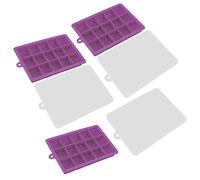 Stampo per cubetti di ghiaccio da 3 pezzi Stampo in silicone impilabile Lavabile in lavastoviglie 15 griglie Vassoio per ghiaccio con coperchio rimovibile per la di casa Bar per (Viola)