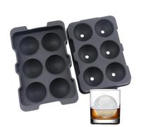 Stampo per cubetti di ghiaccio da golf, in silicone, con 6 fori, per cubetti di ghiaccio fai da te, a forma di palla da golf, grandi stampi rotondi per cubetti di ghiaccio per bere whisky per dessert,