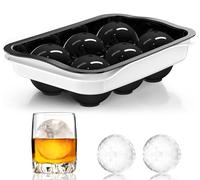 Stampo per cubetti di ghiaccio da whisky, da riempire senza imbuto e facile rilascio, 5,6 cm, rotondo, grande, con coperchio, riutilizzabile, in silicone, con coperchio, per gli amanti del brandy