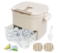Stampo per cubetti di ghiaccio facile da premere con coperchio, secchiello e paletta, riutilizzabile per 52 cubetti di ghiaccio, in polipropilene per uso alimentare, stampo per cubetti di ghiaccio a