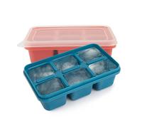 Stampo per cubetti di ghiaccio, grande, 2 pezzi, in silicone, con coperchio, in silicone