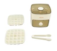 Stampo per cubetti di ghiaccio, grande capacità, rilascio con un pulsante, facile rimozione del ghiaccio, include coperchio e cestino per congelatore, nessun disordine, raffreddamento rapido