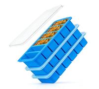 Stampo per cubetti di ghiaccio grande contenitore con coperchio, riutilizzabile per zuppa, cubetti di ghiaccio, brodo, salsa o burro