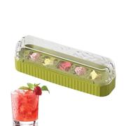 Stampo per cubetti di ghiaccio, impilabile per la cucina, con coperchio e funzione di pressione, per whisky, cocktail, camper, campeggio, ristorante, picnic