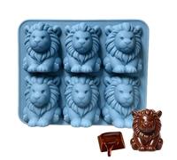 stampo per cubetti di ghiaccio in silicone a forma di leone 3D, 6 cavità, riutilizzabile, fai da te, per whisky, cocktail, caffè, succhi di frutta, bevande, per raffreddare bevande, casa
