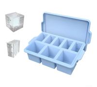 Stampo per cubetti di ghiaccio in silicone con 8 scomparti, grande | Con coperchio e anello in acciaio, materiale privo di BPA per un rapido congelamento, facile rimozione per cocktail e bevande