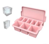Stampo per cubetti di ghiaccio in silicone con 8 scomparti, grande | Con coperchio e anello in acciaio, materiale privo di BPA per un rapido congelamento, facile rimozione per cocktail e bevande