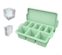 Stampo per cubetti di ghiaccio in silicone con 8 scomparti, grande | Con coperchio e anello in acciaio, materiale privo di BPA per un rapido congelamento, facile rimozione per cocktail e bevande