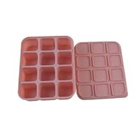 Stampo per cubetti di ghiaccio in silicone marrone con coperchio protettivo, perfetto per cuochi domestici e appassionati di stile di vita accessorio da cucina