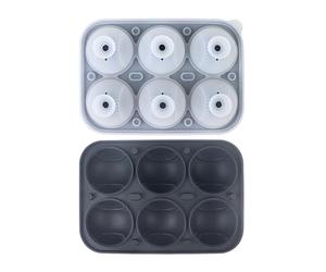 Stampo per cubetti di ghiaccio in silicone per congelatore, 6 scomparti | Stampo flessibile per creare palline di ghiaccio per caffè, whisky, birra, festa del papà, feste, feste di famiglia e picnic