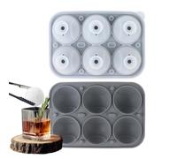 Stampo per cubetti di ghiaccio in silicone per congelatore a 6 scomparti in | Stampo per cubetti di ghiaccio sferico per caffè e bevande fredde whisky pic-nic, festa del papà