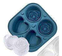 Stampo per cubetti di ghiaccio in silicone, per cubetti di ghiaccio, senza BPA, a forma di cuore, con coperchio per bevande refrigerate, per congelare il porridge del bambino, bevande refrigerate e