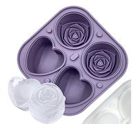 Stampo per cubetti di ghiaccio in silicone, per cubetti di ghiaccio, senza BPA, a forma di cuore, con coperchio per bevande refrigerate, per congelare il porridge del bambino, bevande refrigerate e
