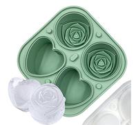 Stampo per cubetti di ghiaccio in silicone, per cubetti di ghiaccio, senza BPA, a forma di cuore, con coperchio per bevande refrigerate, per congelare il porridge del bambino, bevande refrigerate e