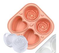 Stampo per cubetti di ghiaccio in silicone, per cubetti di ghiaccio, senza BPA, a forma di cuore, con coperchio per bevande refrigerate, per congelare il porridge del bambino, bevande refrigerate e