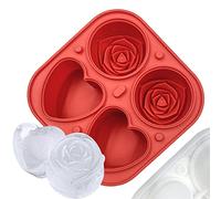 Stampo per cubetti di ghiaccio in silicone, per cubetti di ghiaccio, senza BPA, a forma di cuore, con coperchio per bevande refrigerate, per congelare il porridge del bambino, bevande refrigerate e