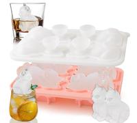 Stampo per cubetti di ghiaccio in silicone per gatti, 4 simpatici stampi per cubetti di ghiaccio 3D, stampo per cubetti di ghiaccio con coperchio e imbuto, senza BPA, per gelato, whisky, cocktail,