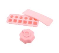 Stampo per Cubetti di Ghiaccio in Silicone Rosa con Coperchio, 12 Mini | Riutilizzabile, Antiaderente, Salvaspazio nel Congelatore, Forma Compatta per Stagione Calda e Uso Domestico