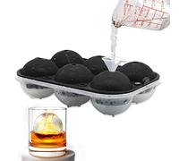 Stampo per cubetti di ghiaccio in silicone, XXL, 6 cm sfera vassoio per cubetti di ghiaccio con coperchio, ideale per gelatine, succo di latte, cioccolato o cocktail, whisky e imbuto di plastica