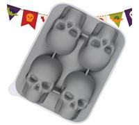 Stampo per cubetti di ghiaccio per congelatore, contenitore per cubetti di ghiaccio 3D, contenitore per congelatore con 4 scomparti, per caffè, tè, cocktail, feste di famiglia, picnic, campeggio
