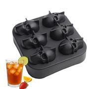 Stampo per cubetti di ghiaccio per congelatore, riutilizzabile, in silicone, a forma di teschio, per whisky, cocktail, caffè, bevande e bevande, adatto per frigorifero, bar e così via