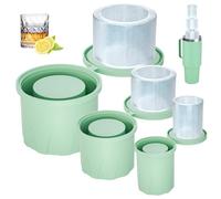 Stampo per cubetti di ghiaccio per Stanley Cup da 1,134 g, 850,5 g, 567 g, in silicone, con coperchio, 3 stampi per cubetti di ghiaccio a cilindro cavo, facile da riempire e rilasciare, per