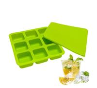 Stampo per cubetti di ghiaccio per whisky, contenitore riutilizzabile a 9 cavità con coperchio, per cocktail, whisky, cucina, feste, bar, campeggio, cioccolato, caramelle, frutta